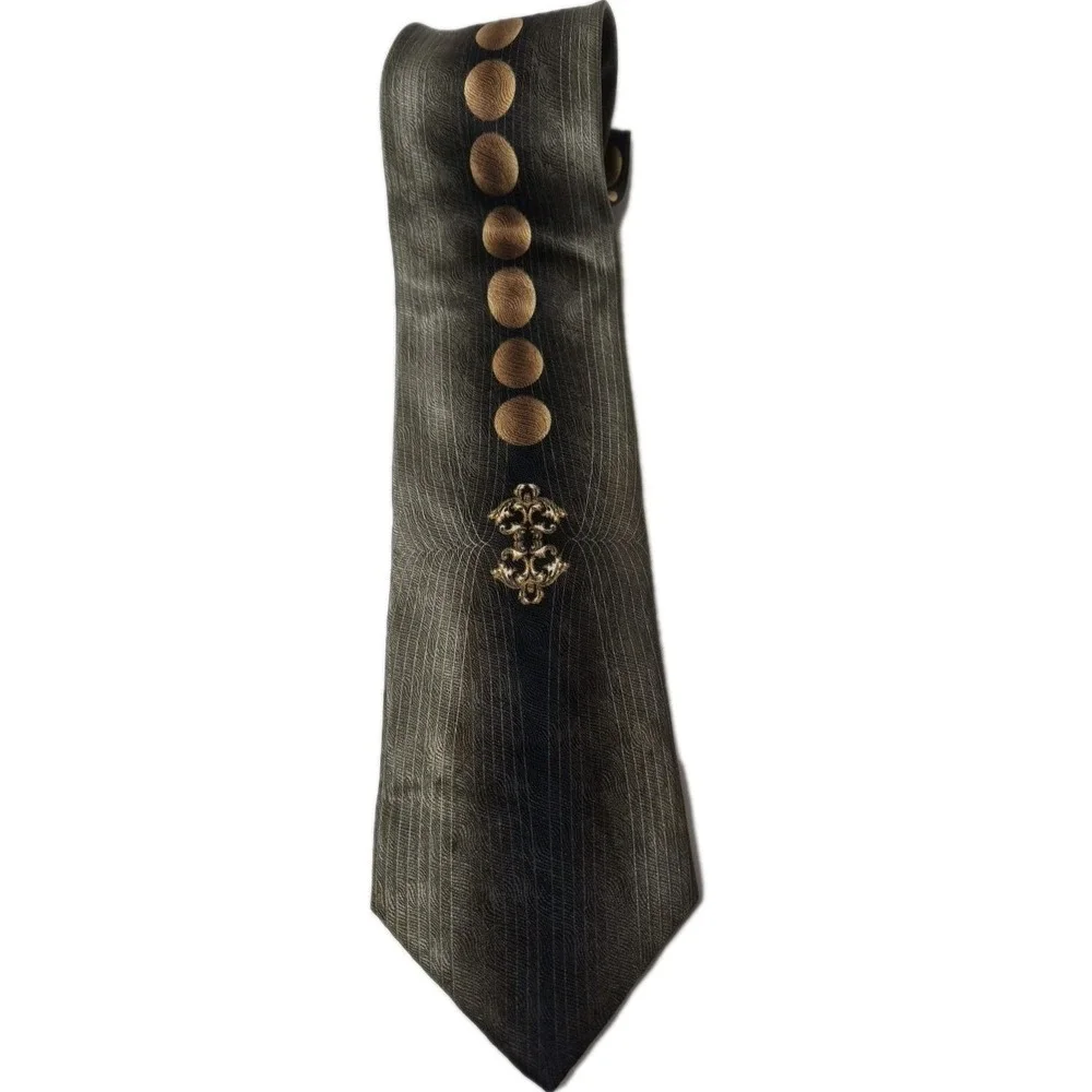 Enrico Capucci Art Deco Elegant Print Silk Rome NY Men's Tie Handmade